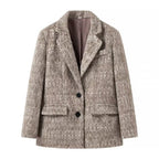 Women's Elegant Blazer Jacket in Quality Fabric with Fine Pattern