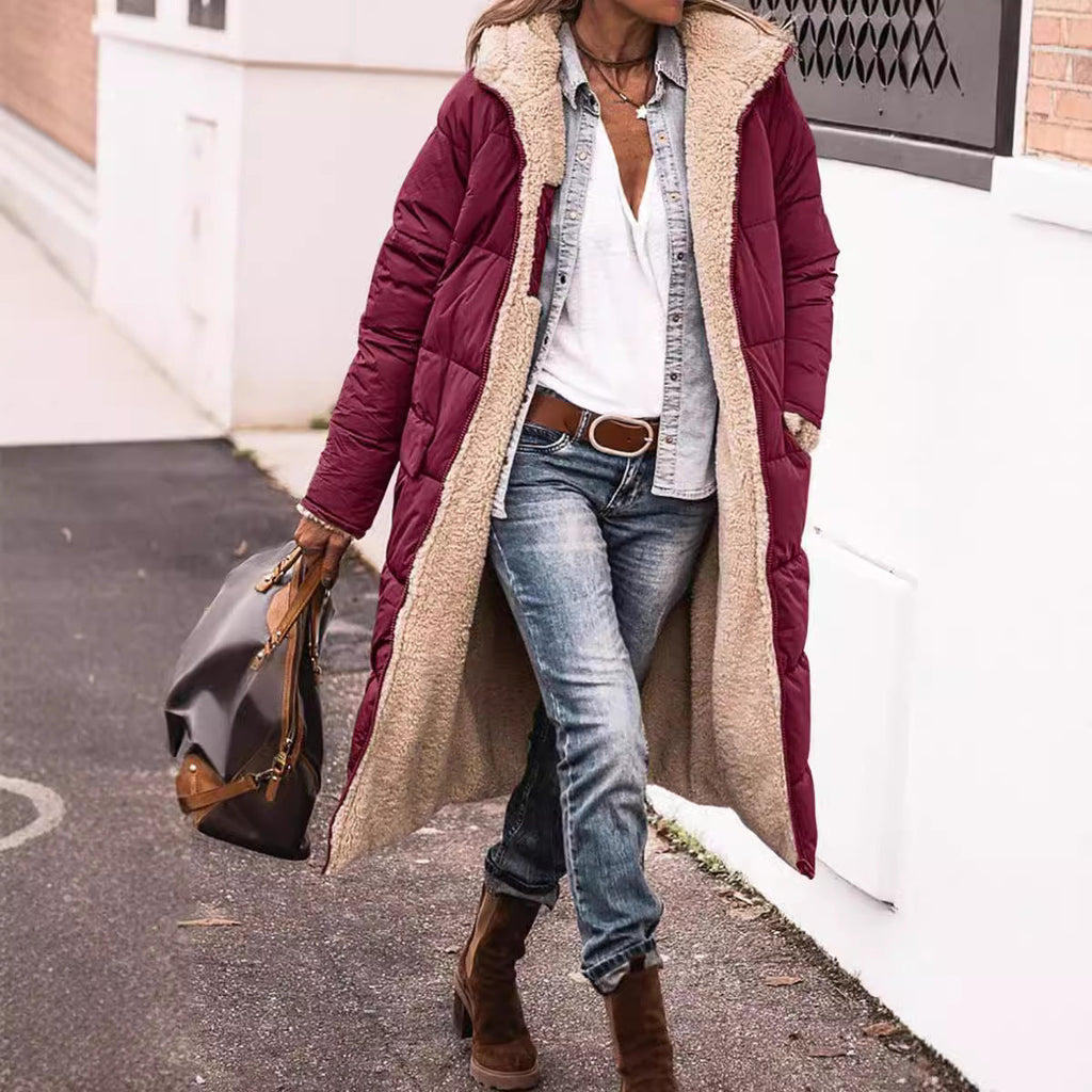 Women's Long Padded Winter Jacket with Luxurious Lining