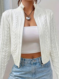 Women's Designer Cardigan with Cable Knit Pattern
