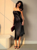 Women's Evening Dress with Lace Accents