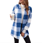 Women's Long Plaid Coat in Soft Material