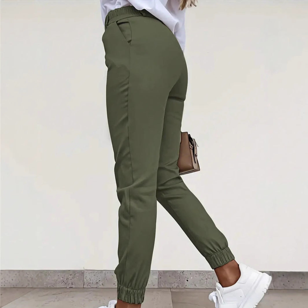 Women's Comfortable Chino Pants with Elastic Waist