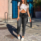 Women's Cargo Jeans with Side Pockets