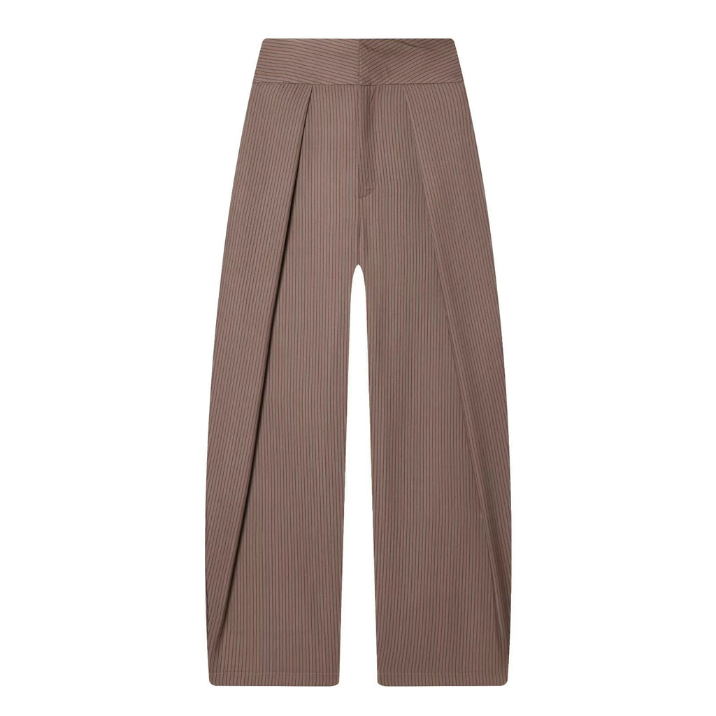 Women's Elegant Wide-Leg Trousers with Fine Pleats