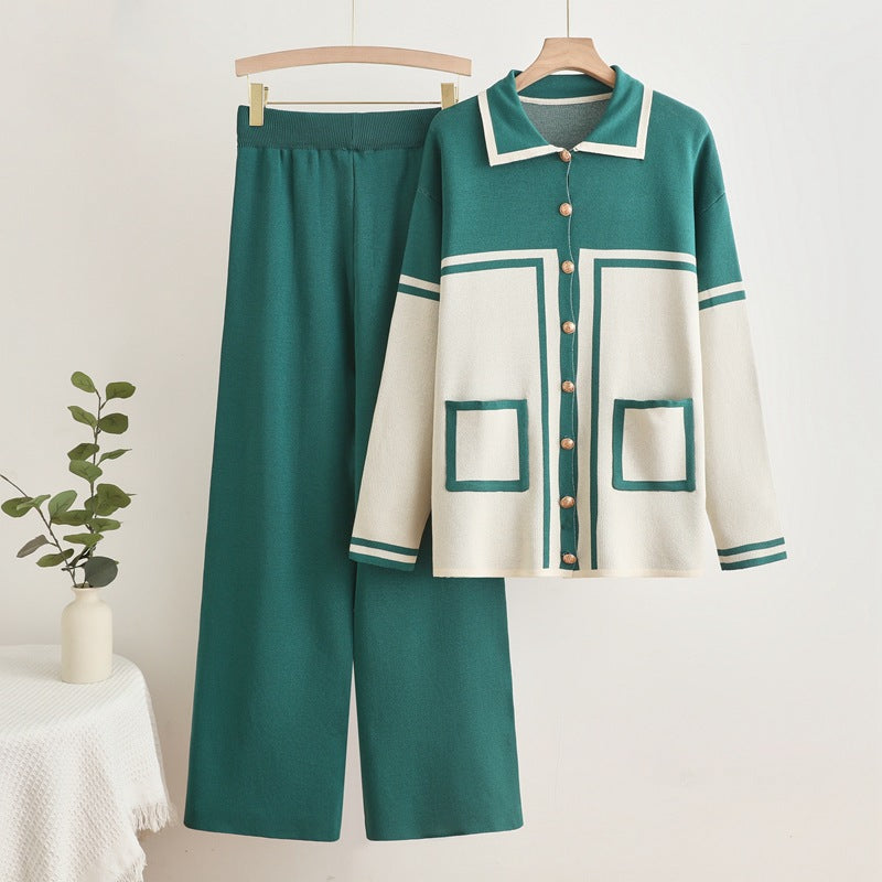 Women's Cozy Knit Loungewear Set with Pockets