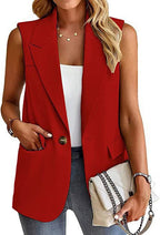 Women's Sleeveless Blazer Jacket