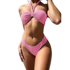Women's Bandeau Bikini with Wrap Design and Adjustable Straps