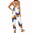 Women's Butterfly Print Jumpsuit with Pockets
