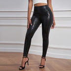 High-Gloss Leopard Print Leggings