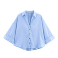 Women's Shirt Blouse with Casual Cut and Elegant 3/4 Sleeves