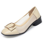 Women's Ballet Flats with Elegant Strap and Sturdy Heel