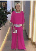 Elegant Airy Jumpsuit with Glitter Waistband