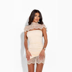 Women's Jumpsuit with Lace Accents and Figure-Hugging Silhouette