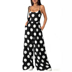 Women's Elegant Geometric Print Wide-Leg Jumpsuit