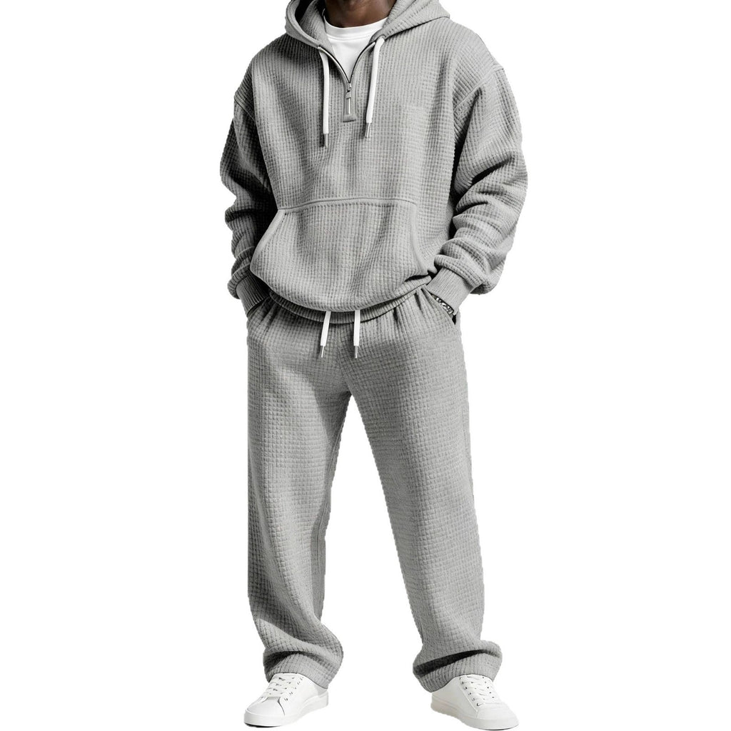 Men's Trendy Hoodie with Practical Zipper and Comfortable Jogging Pants