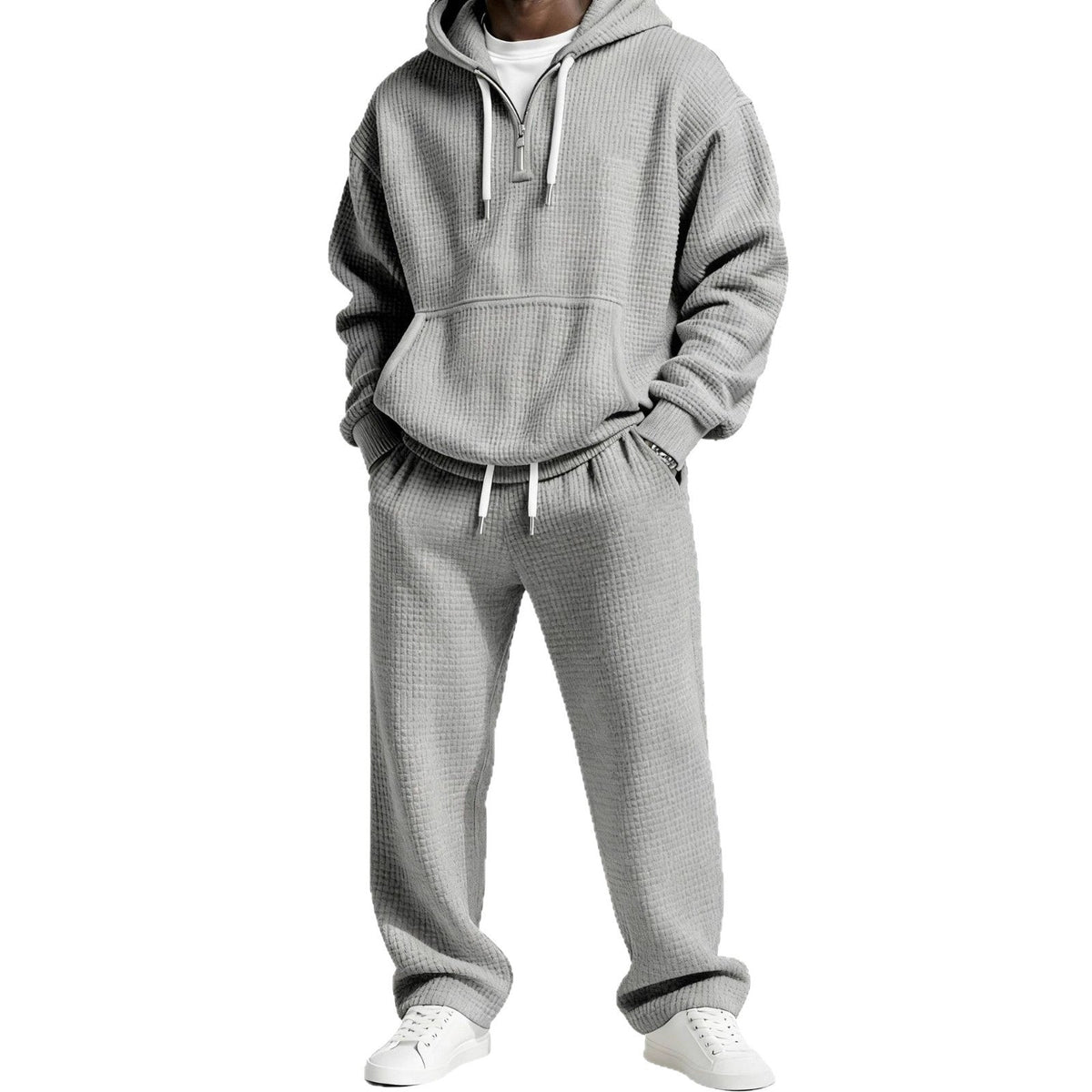 Men's Trendy Hoodie with Practical Zipper and Comfortable Jogging Pants