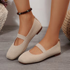 Women's Ballet Flats with Elastic Knit Design
