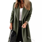 Women's Elegant and Cozy Coat with Belt and Pockets