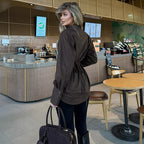 Elegant Women's Long-Sleeve Blouse with Structured Fit