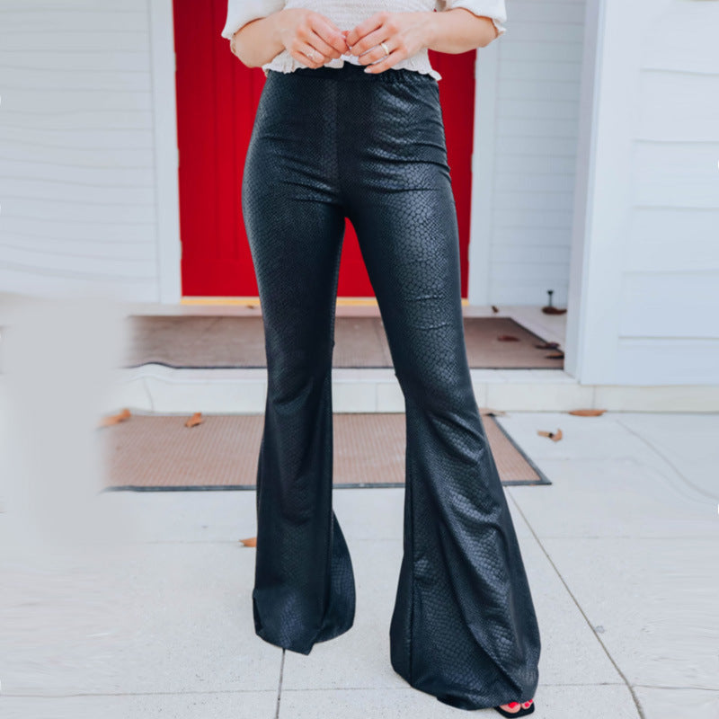 Women's Elegant Snake Print Flare Pants