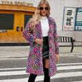 Women's Fluffy Leopard Print Plush Coat