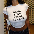 Women's Slogan Crop T-Shirt