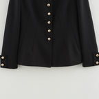 Elegant Short Jacket with Decorative Buttons