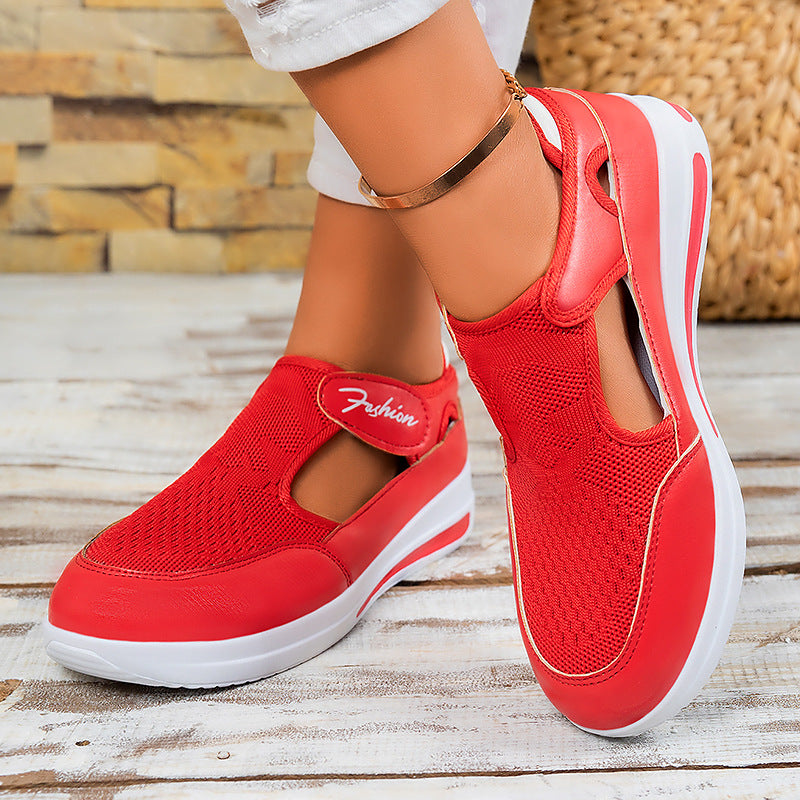 Women's Comfortable Casual Sneakers with Practical Hook-and-Loop Fastening