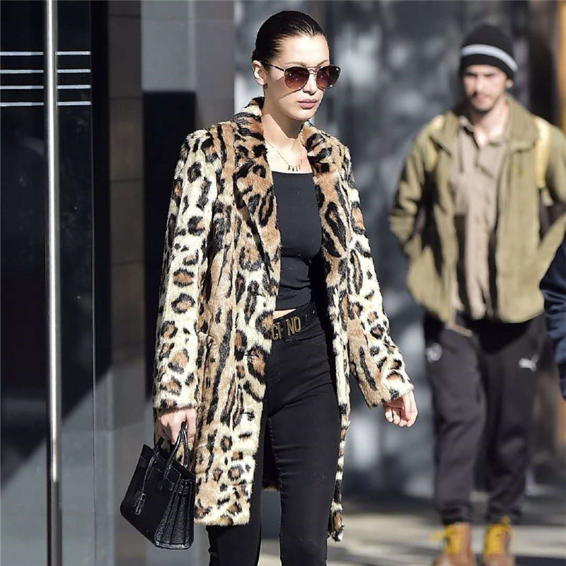 Women's Elegant Oversized Animal Print Coat