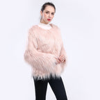 Women's Cozy Faux Fur Open-Front Long-Sleeve Coat