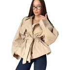 Women's Elegant Trench Jacket with Textured Design