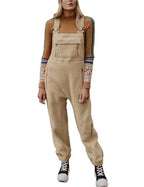Women's Fluffy Overall with Adjustable Straps and Pockets