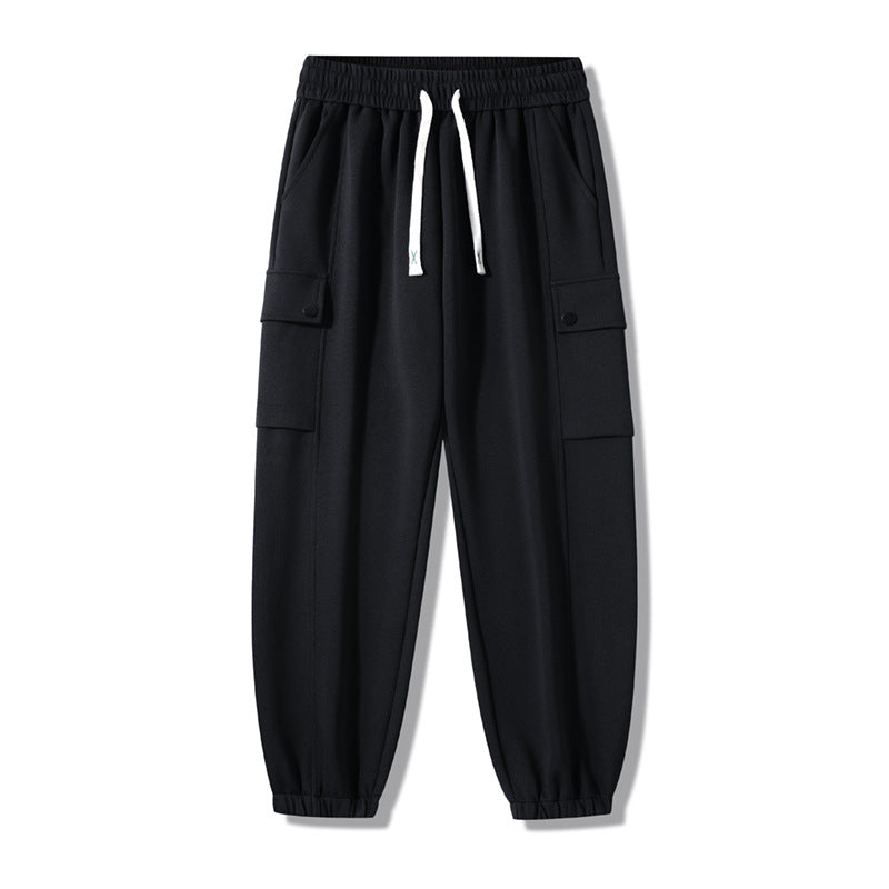 Women's Comfortable Cargo Pants with Deep Side Pockets and Elastic Waistband