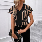 Women's Elegantly Cut Blouse with Modern Graphic Pattern