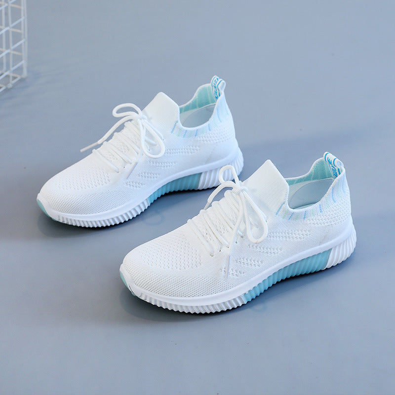 Women's Breathable Casual Sneakers with Elastic Entry and Non-Slip Sole