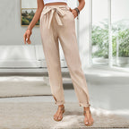 Women's Casual Pants with Elegant Waist Belt