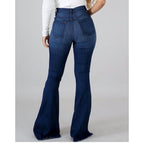 Women's Bootcut Jeans with Frayed Hem and Destroyed Details
