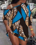 Women's Asymmetric Graphic Print One-Shoulder Dress