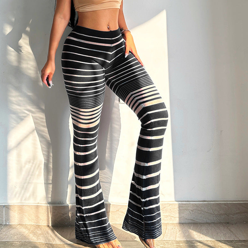 Women's High-Waisted Striped Leggings