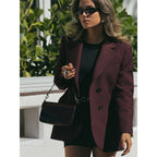 Women's Elegant Blazer Jacket with Double-Button Closure and Tailored Cut