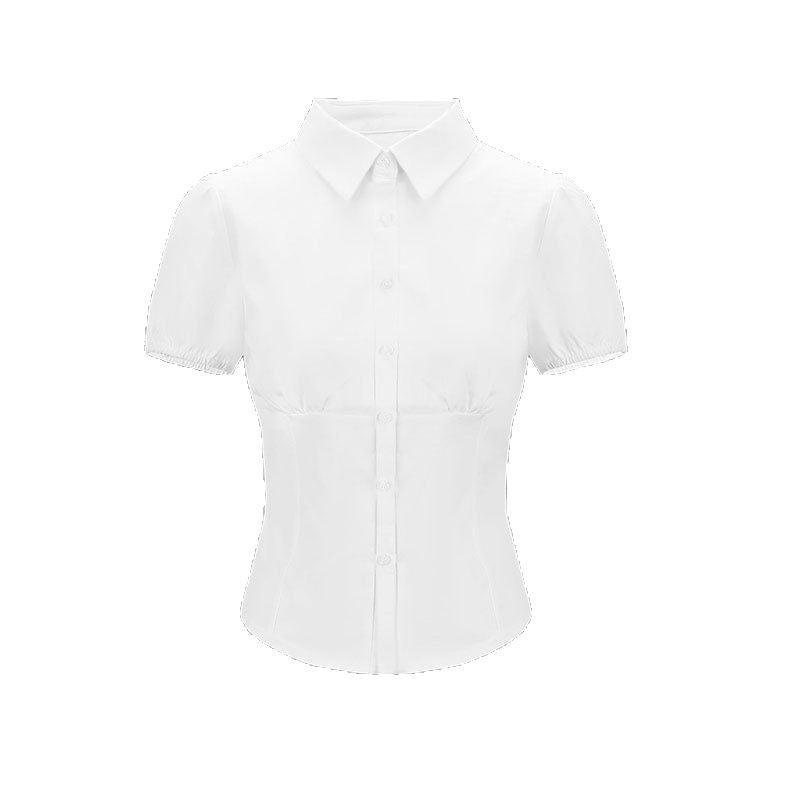 Women's Blouse with Puff Sleeves and Fitted Cut