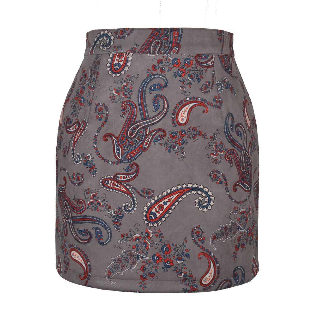 Women's High-Waisted Paisley Mini Skirt