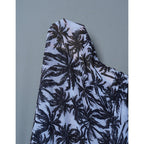 Women's Sheer Maxi Skirt with Tropical Palm Print