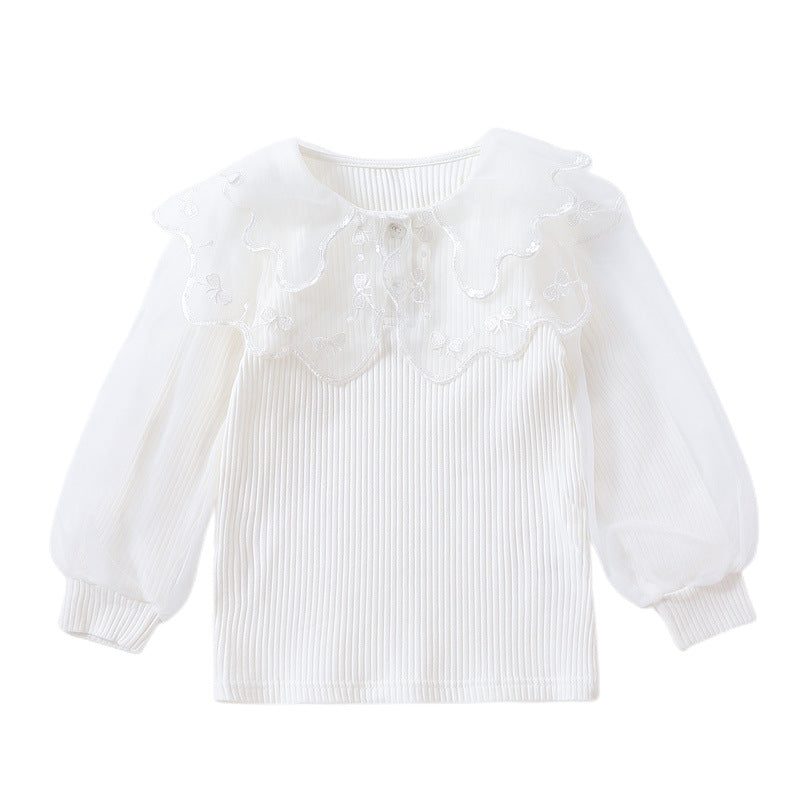 Women's Blouse with Elegant Lace Trim