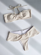 Women's Bandeau Bikini with Sophisticated Ruffles