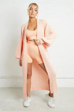 Women's Long Knit Coat with Spacious Pockets