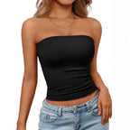 Women's Elastic Bandeau Top with Form-Fitting Cut