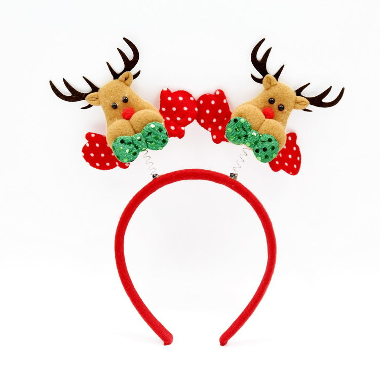 Festive Christmas Headband with Santa Figures