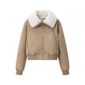 Elegant Quilted Jacket with Soft Faux Fur Collar and Practical Pockets