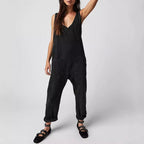 Women's Casual Denim Jumpsuit with Large Pockets